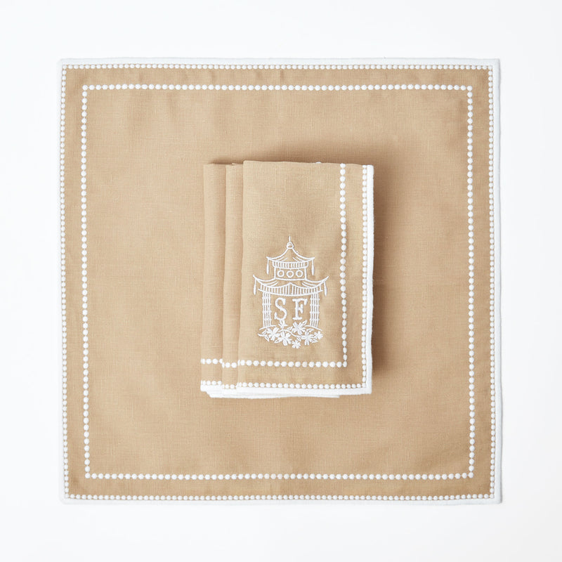Mariana Sand napkins, a set of four for an elegant table setting.