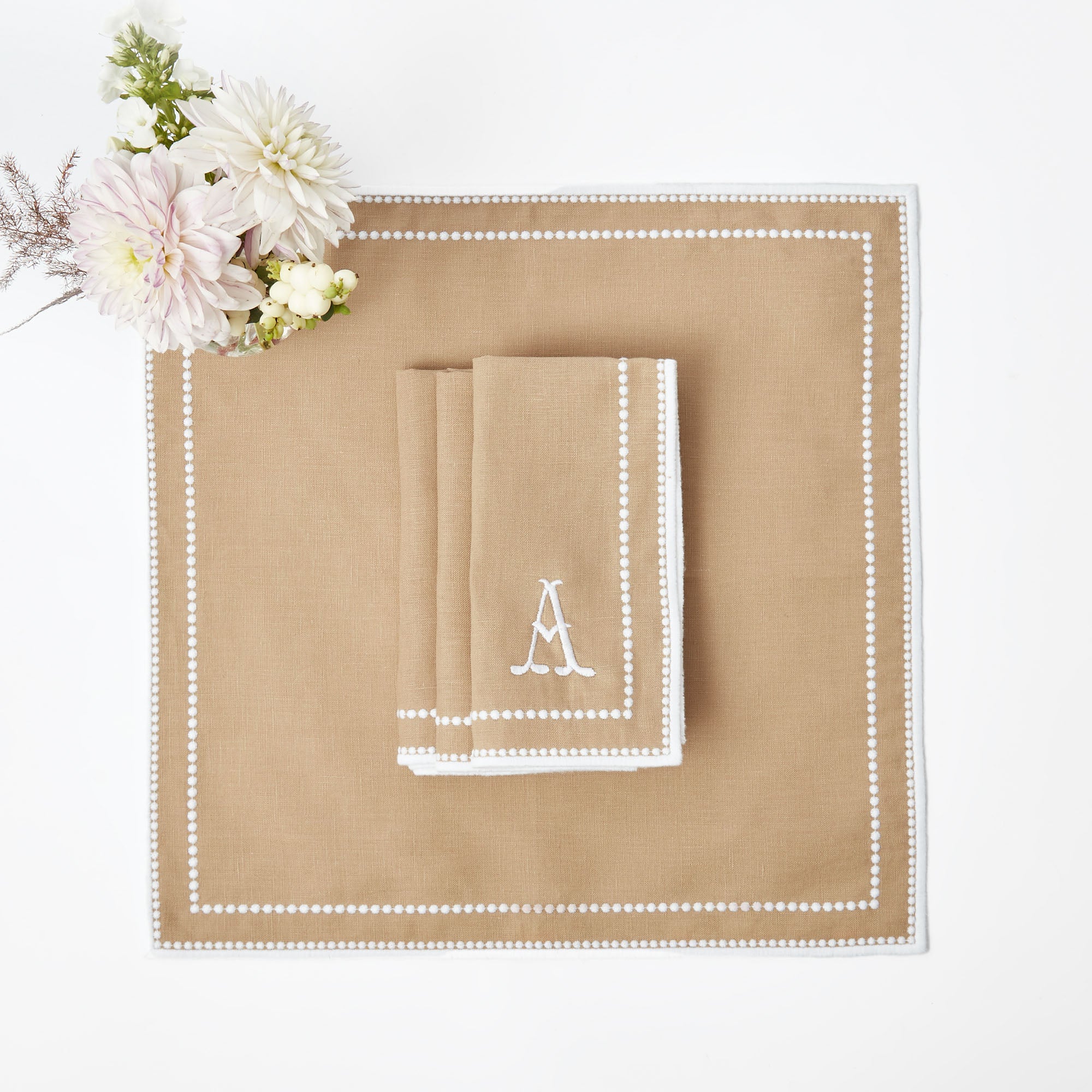 Monogrammed Mariana Sand Napkins (Set of 4)