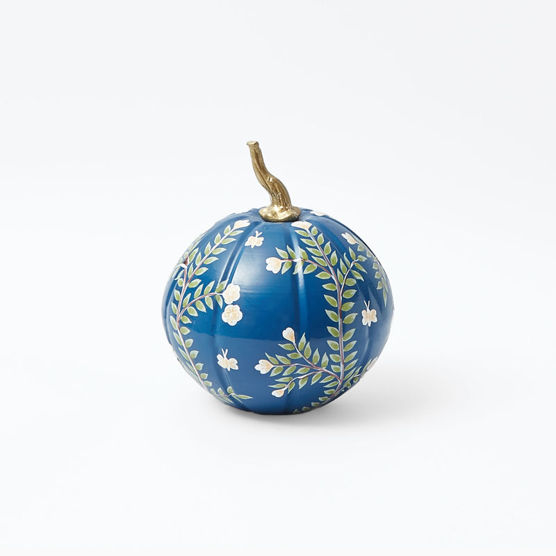 Experience elegance with the Blue Chinoiserie Pumpkin Pair.