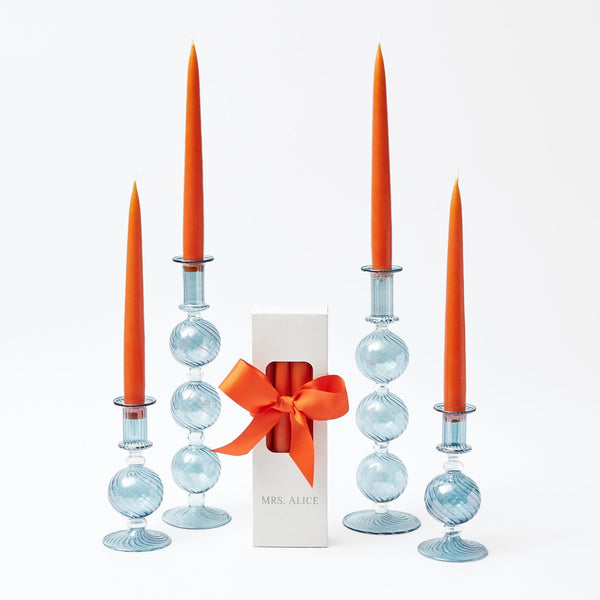 Camille Azure Candle Holder Set (Orange)