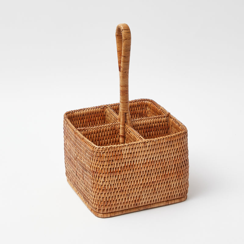 Natural Rattan Cutlery Basket