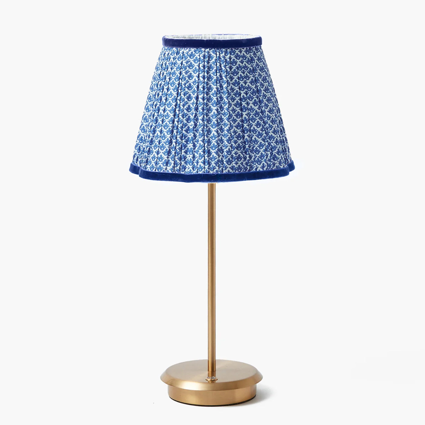 Tall Rechargeable Lamp with Cobalt Lotus Shade (18cm)