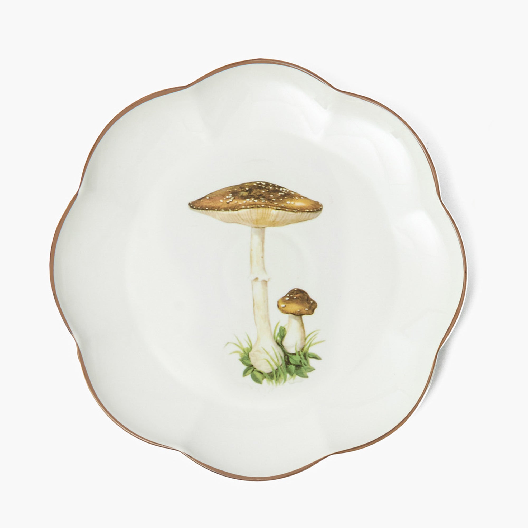 Scalloped Mushroom Starter Plate (Brown)