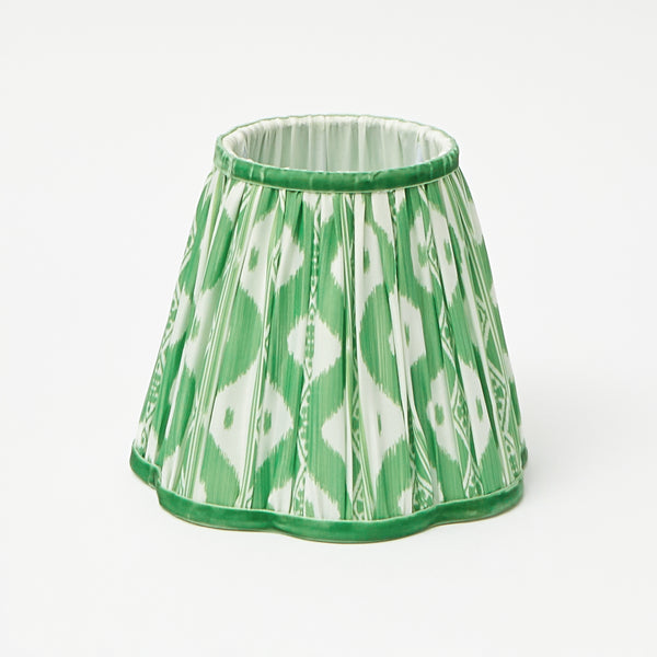 Apple Green Ikat Scalloped Lampshade (18cm)