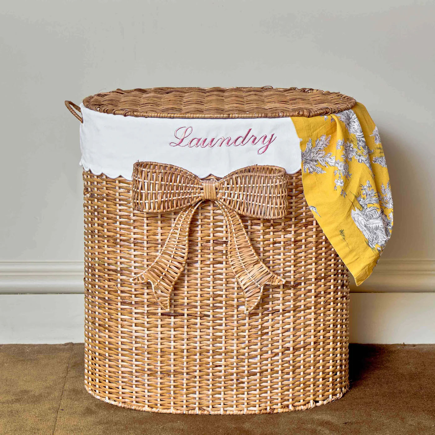 Isabella Rattan Bow Laundry Basket