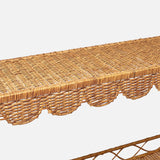 Madeleine Rattan Scalloped Console Table