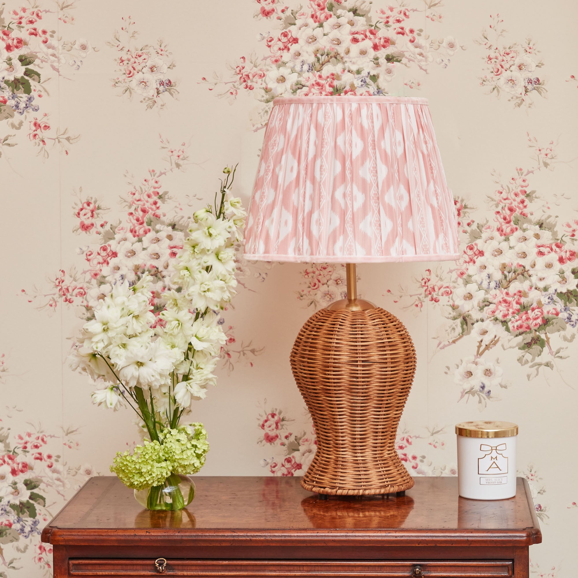 Pink Ikat Scalloped Lampshade (30cm) Mrs. Alice