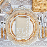 Natural Rattan Charger Plates Set - a quartet of woven beauty, adding an earthy and rustic element to your table presentations.