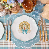 Elevate your dining experience with the charming set of 8 Turkey Plates.
