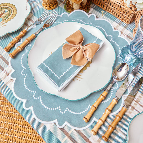 Oat Velvet Napkin Bows for sophisticated table settings.