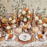 Rustic elegance: Set of 4 Scalloped Mushroom Plates.