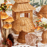 Add woodland allure with the delightful Natural Rattan Mushroom Family.