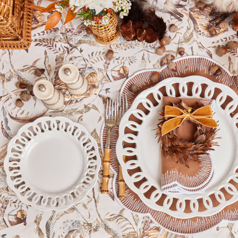 Set a mood of refined sophistication with our White Lace Starter Plate, perfect for any classic gathering.