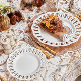 Add a touch of lace elegance to your dining decor with the White Lace Starter Plate - a beautiful connection to timeless style.