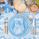 Blue Basketweave Dinner Plate