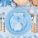 Blue Basketweave Dinner Plates (Set of 4)