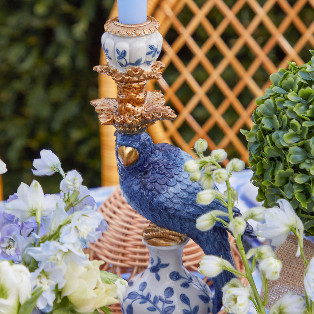 Blue Parrot Candle Holder Set Mrs. Alice
