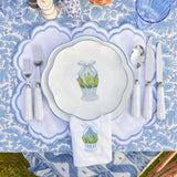 Scalloped Blue Easter Egg Dinner & Starter Plates (Set of 8)