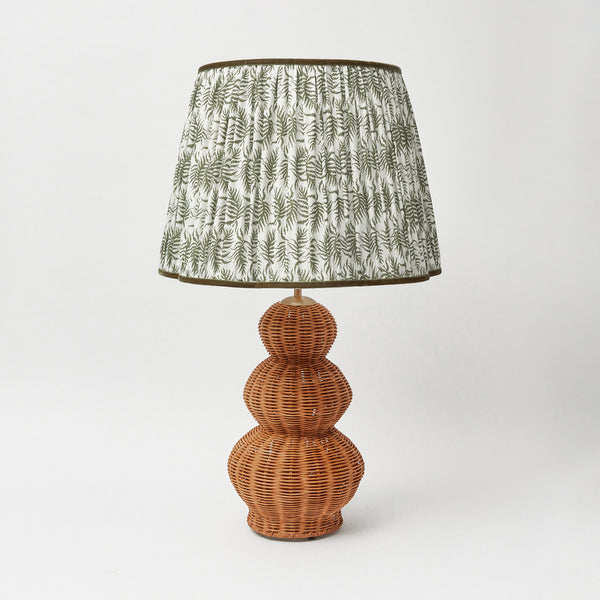 Olive Green Fern Scalloped Lampshade (40cm)