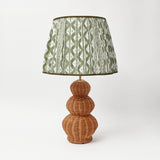 Olive Green Ikat Scalloped Lampshade (40cm)