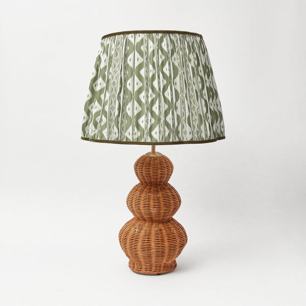 Olive Green Ikat Scalloped Lampshade (40cm)