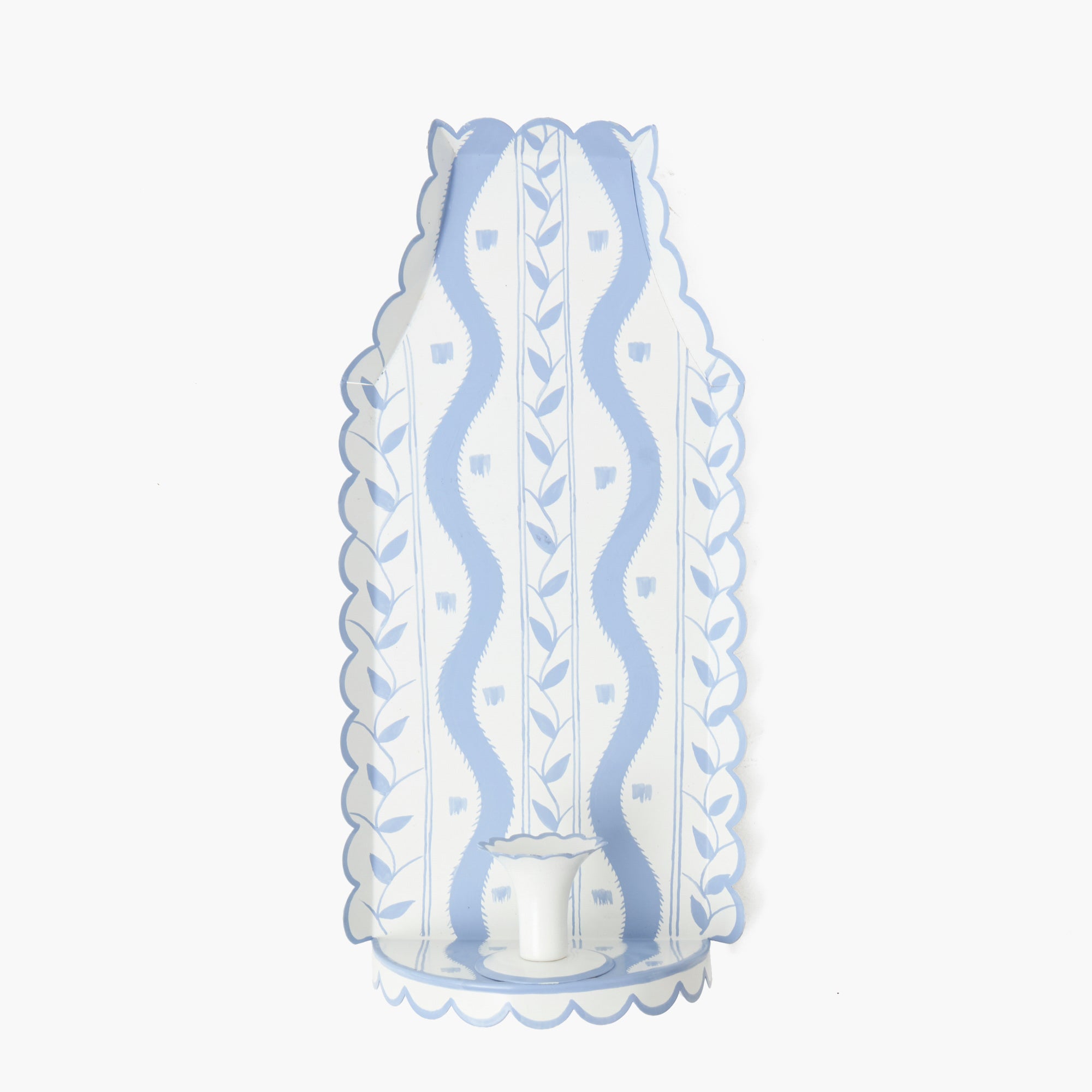 Blue Ikat Tole Candle Sconce
