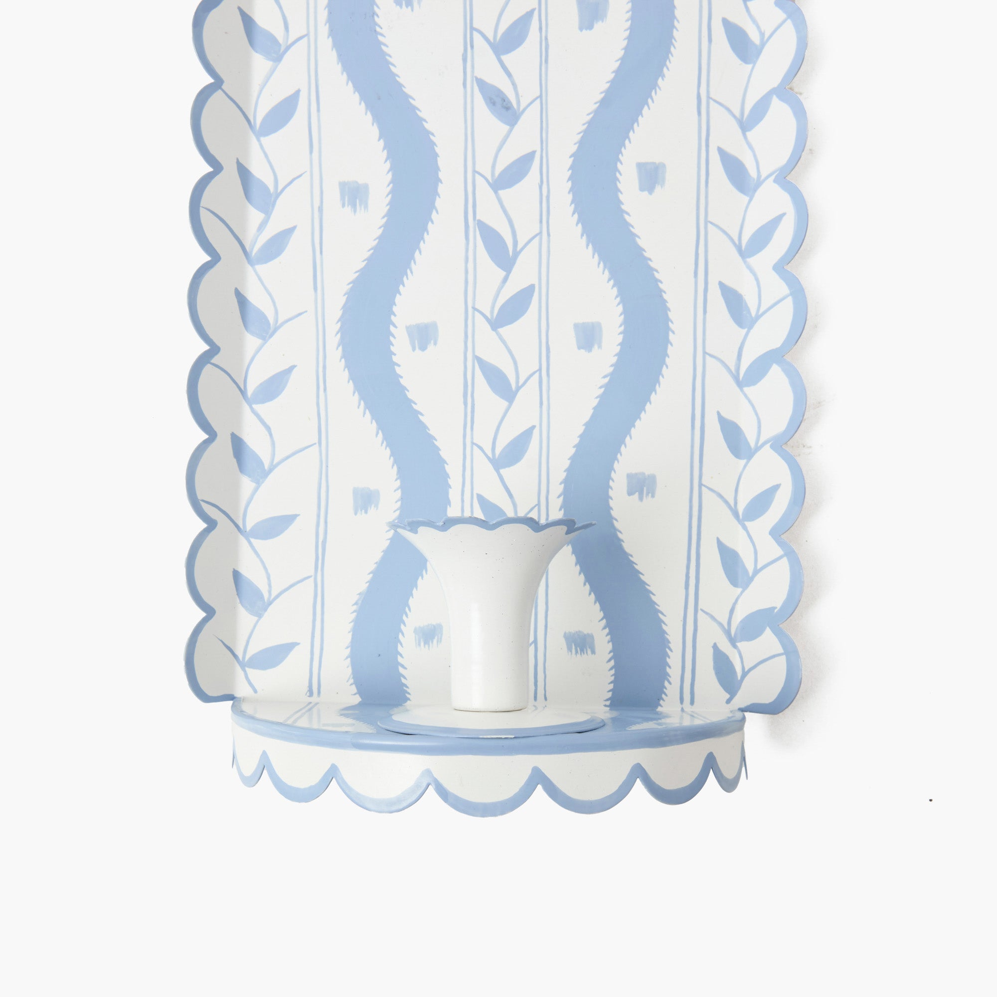 Blue Ikat Tole Candle Sconce