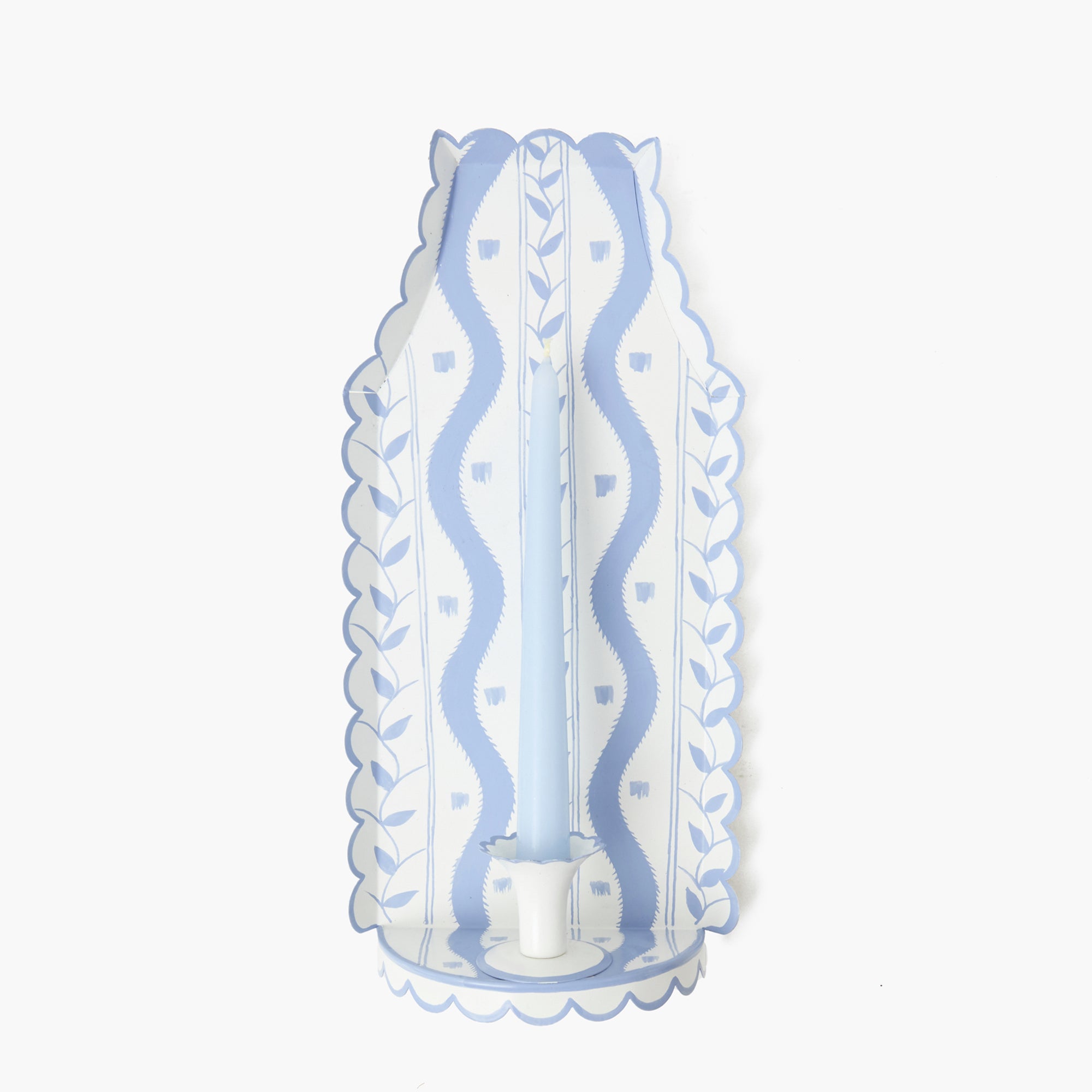 Blue Ikat Tole Candle Sconce