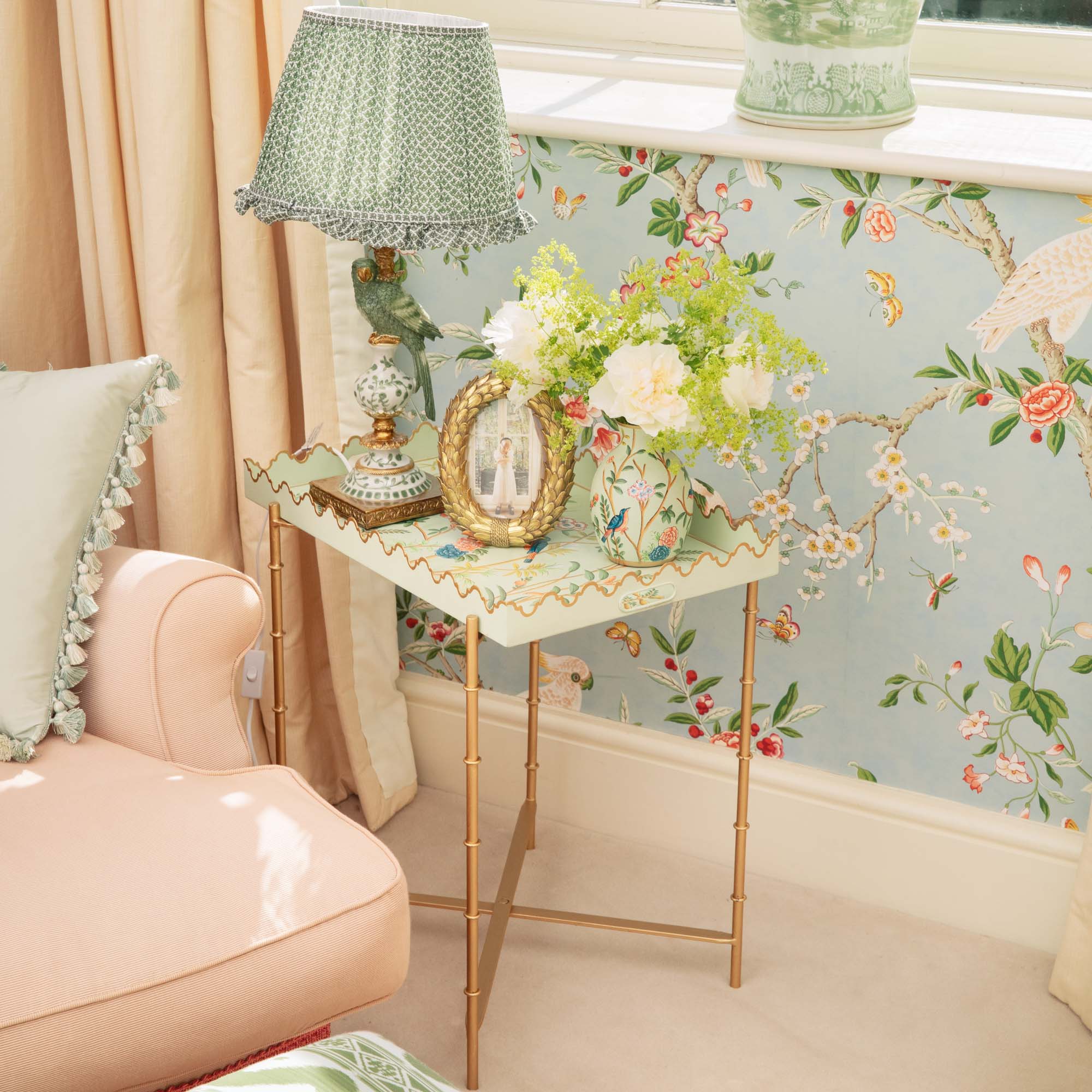 Chinoiserie Tole Tray with Stand