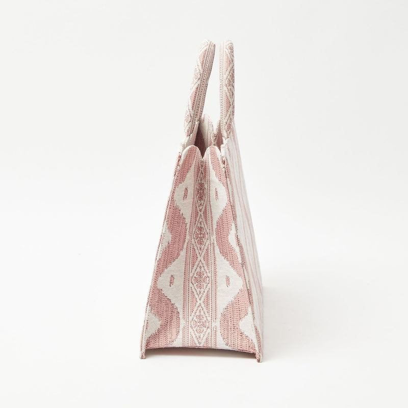 Small Mrs. Alice Tote Bag (Pink Ikat)