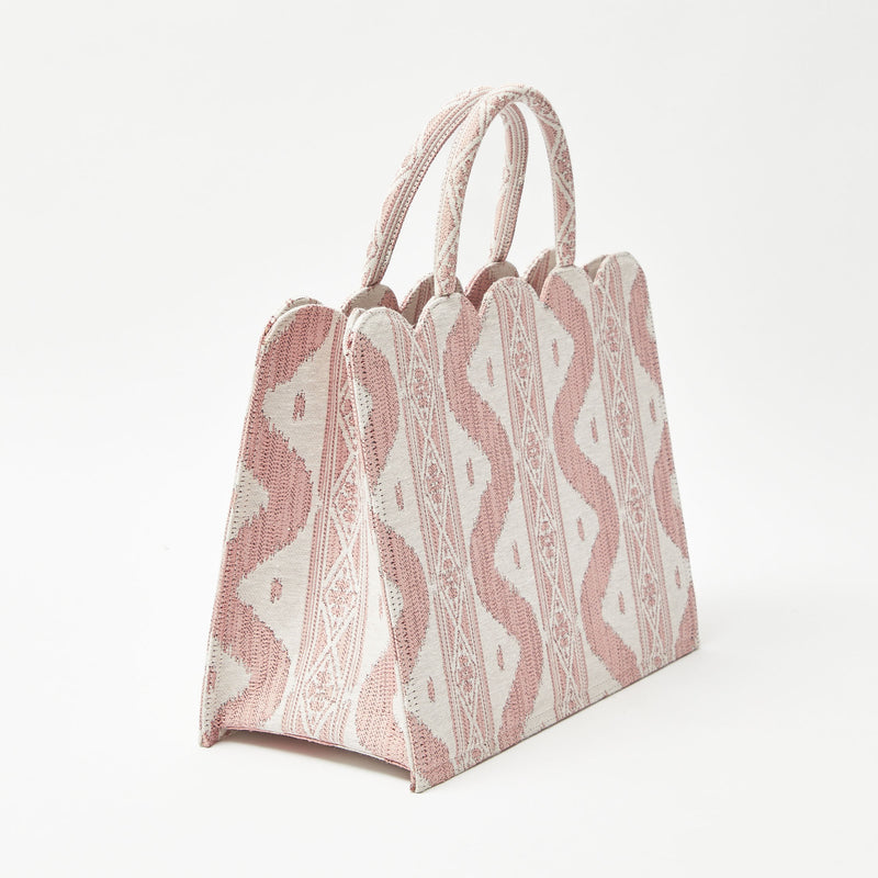 Small Mrs. Alice Tote Bag (Pink Ikat)