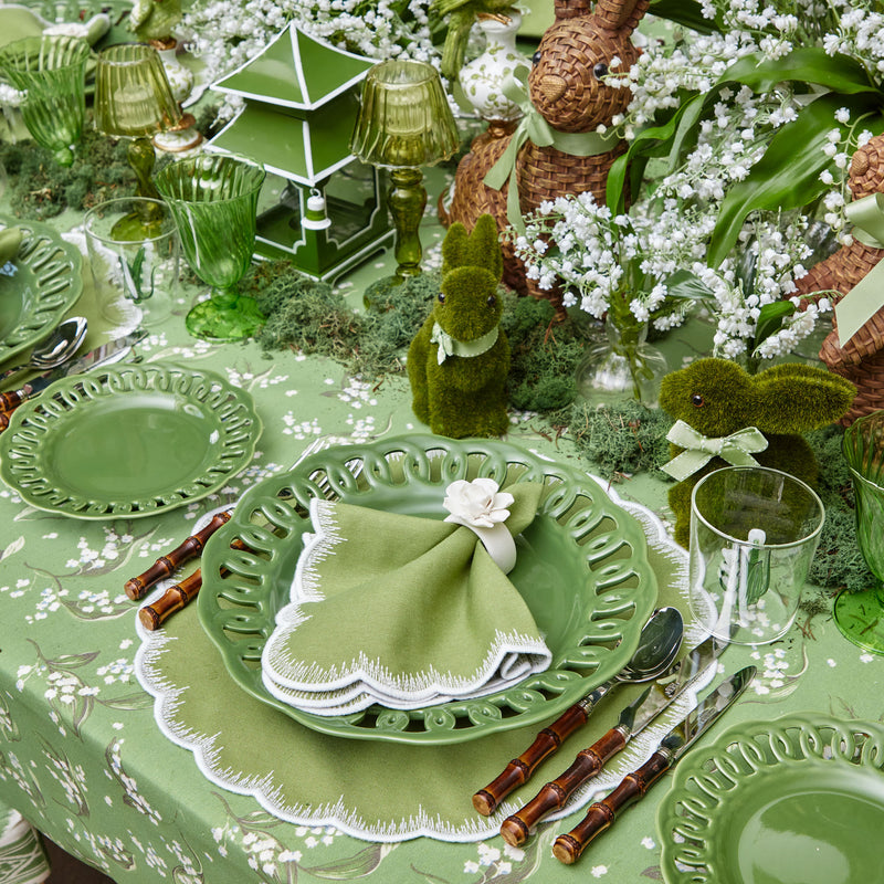 Green Lace Dinner & Starter Plates (Set of 8)