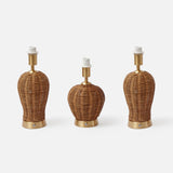 Trio of Rechargeable Rattan Lamps