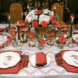 Make every Christmas meal special with the Set of 4 Red Rim Wine Glasses - a delightful addition to your holiday table.