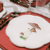 Infuse a touch of nature-inspired elegance into your table arrangement with these Scalloped Mushroom Dinner Plates.