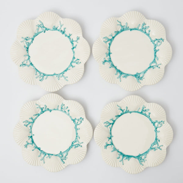 Blue Coral Dinner Plates (Set of 4)