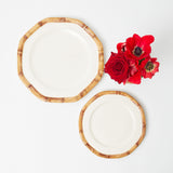 Geometric Bamboo Dinner & Starter Plates (Set of 8)