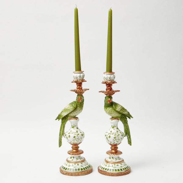 Green Parrot Candle Holder (Pair)