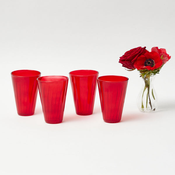 Cranberry Red Glasses (Set of 4)