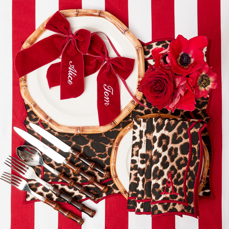 Ruby Leopard Placemats & Napkins (Set of 4)