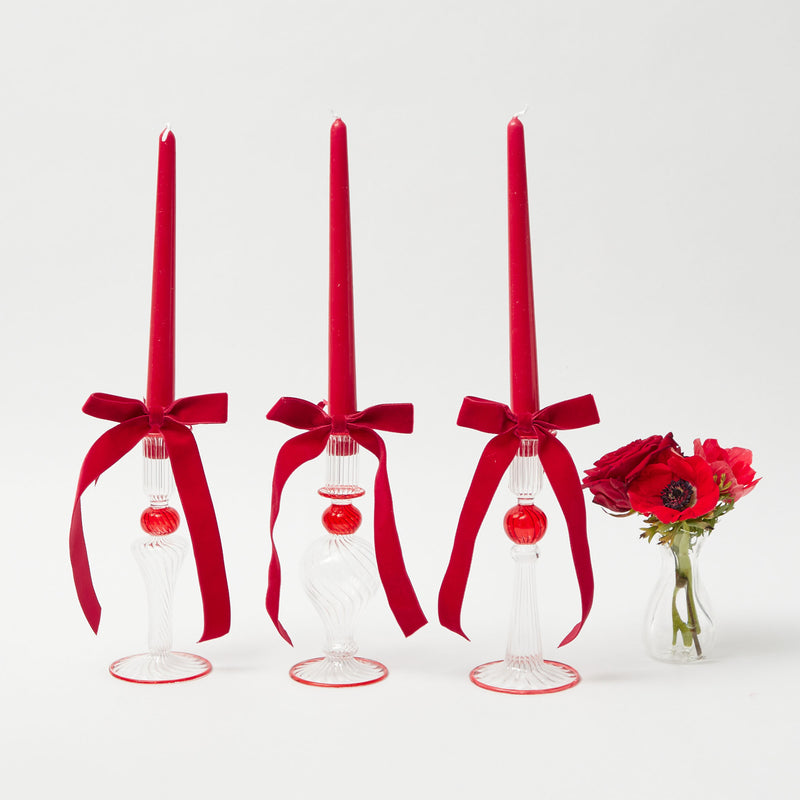 Small Paulette Red Candle Holder Trio