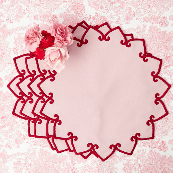 Angelina Pink & Red Placemats (Set of 4)