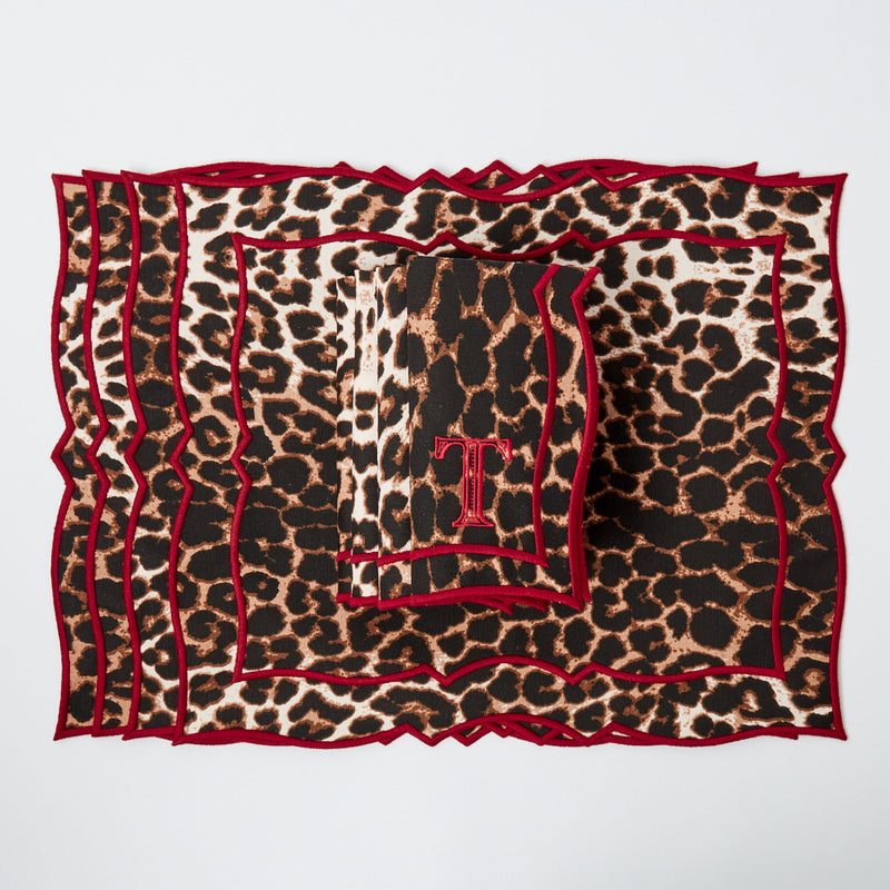 Ruby Leopard Placemats (Set of 4)