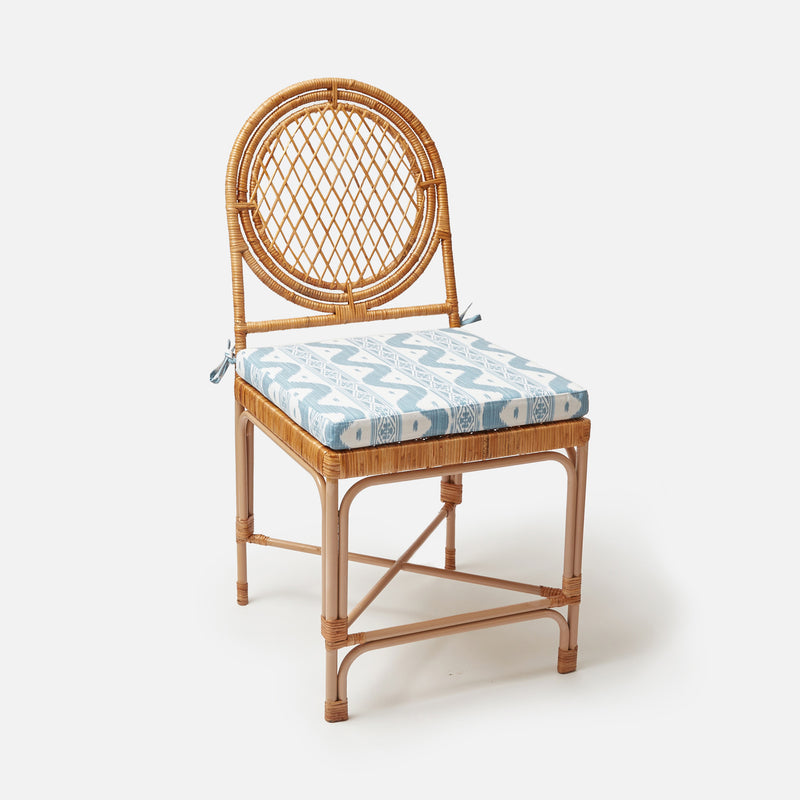 Vivienne Rattan Chair with Ikat Seat Pad Cushion – Mrs. Alice