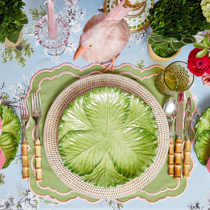 Serena Green Cabbage Dinner & Starter Plates (Set of 8)