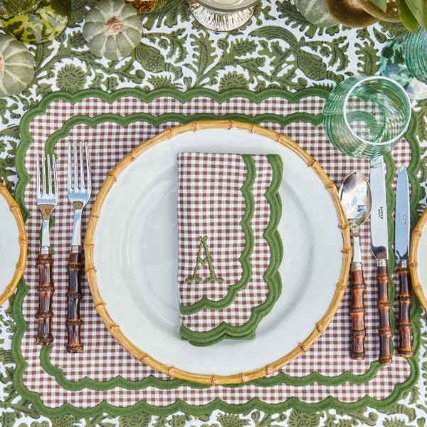 Isla Gingham & Green Placemats (Set of 4)