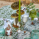 Enhance your interior design with the majestic Tall Green Velvet Mushroom Set, offering plush sophistication.
