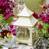 The White With Gold Pagoda Lantern Set exudes timeless charm and beauty.