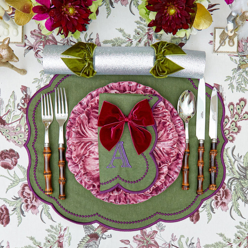Eloise Green & Purple Napkins (Set of 4) bring a harmonious fusion of colors, perfect for both casual and formal dining occasions.