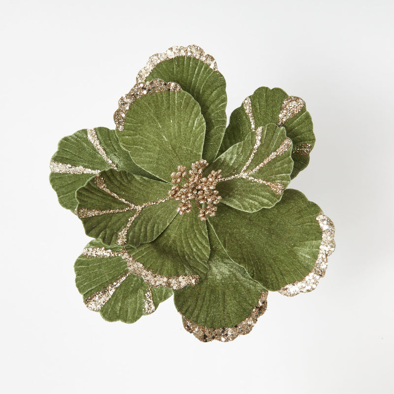 Clip on Green Flower Ornament – a simple yet beautiful addition to your holiday setup.